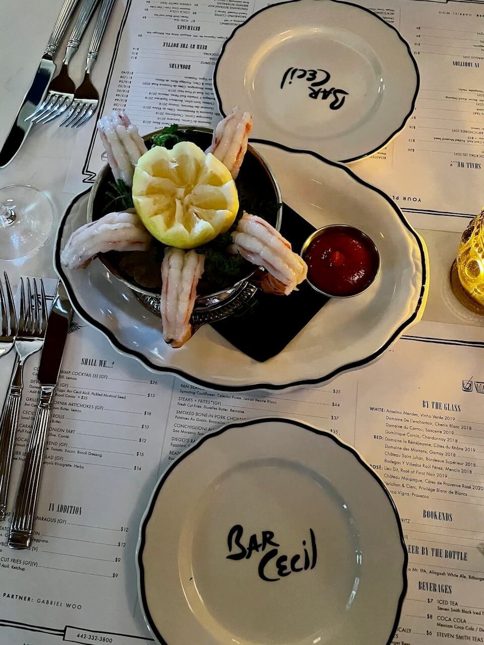 Shrimp cocktail served at Bar Cecil